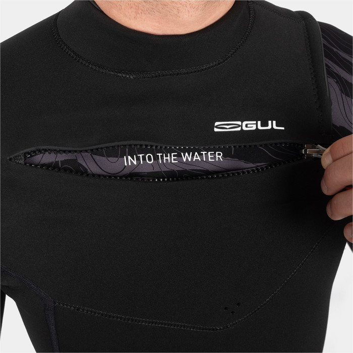 2024 Gul Mens Response Echo 3/2mm Chest Zip Wetsuit RE1327-C1 - Black / Contour Camo